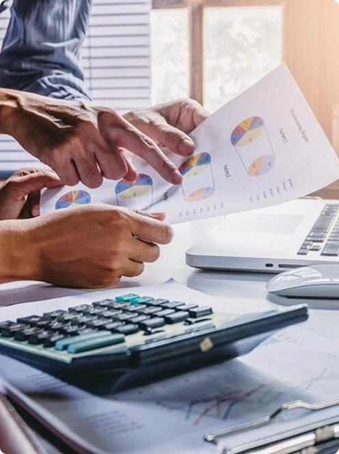 Accountants reviewing financial reports